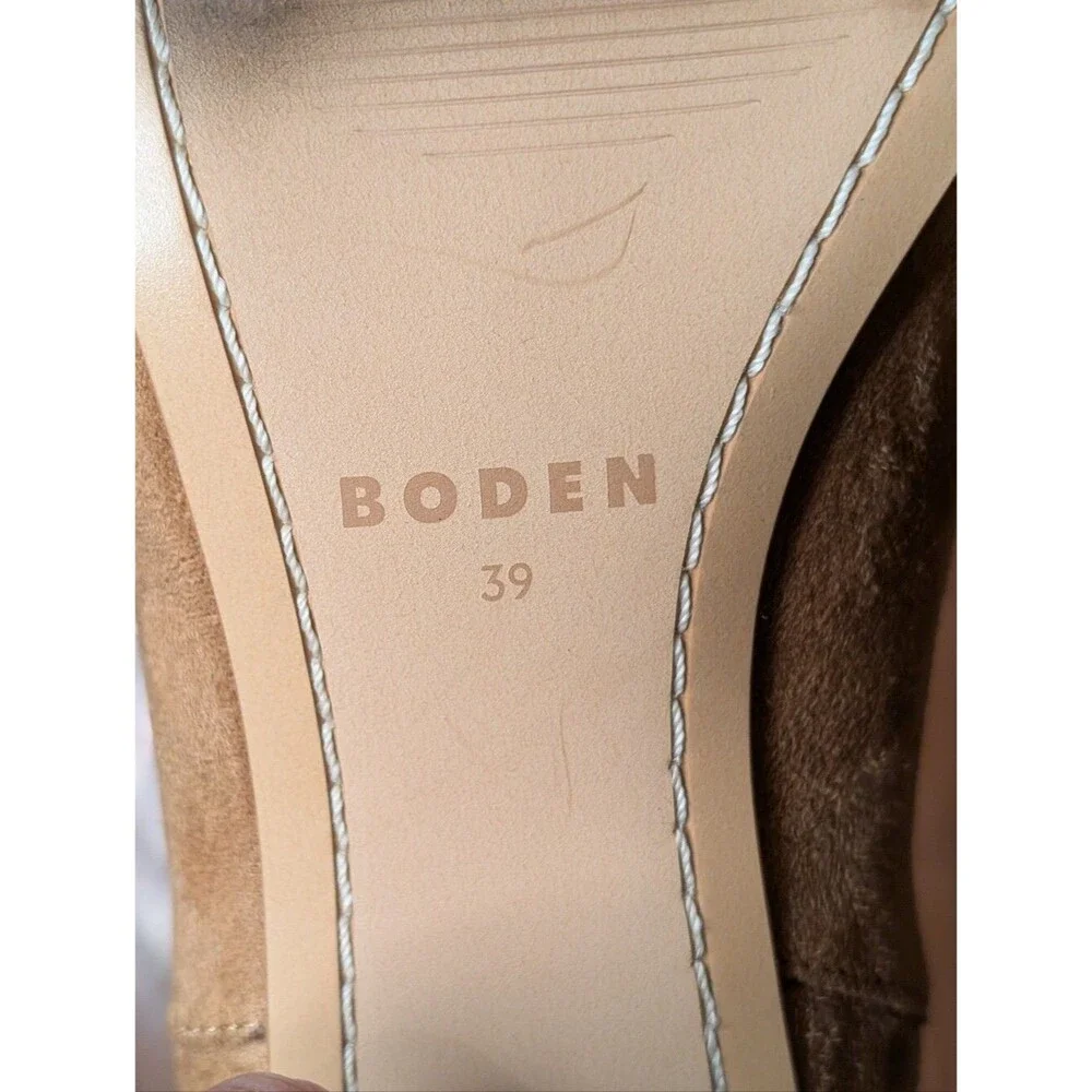 Boden Cara Taupe Stretch Sock Ankle Boots Block Heel Size 39/ 8US minimalist
